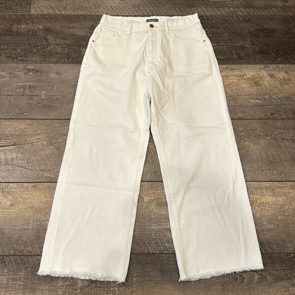 DL1961 Hepburn Wide Leg High Rise Vintage Ankle Jeans Eggshell 31 - Picture 2 of 7